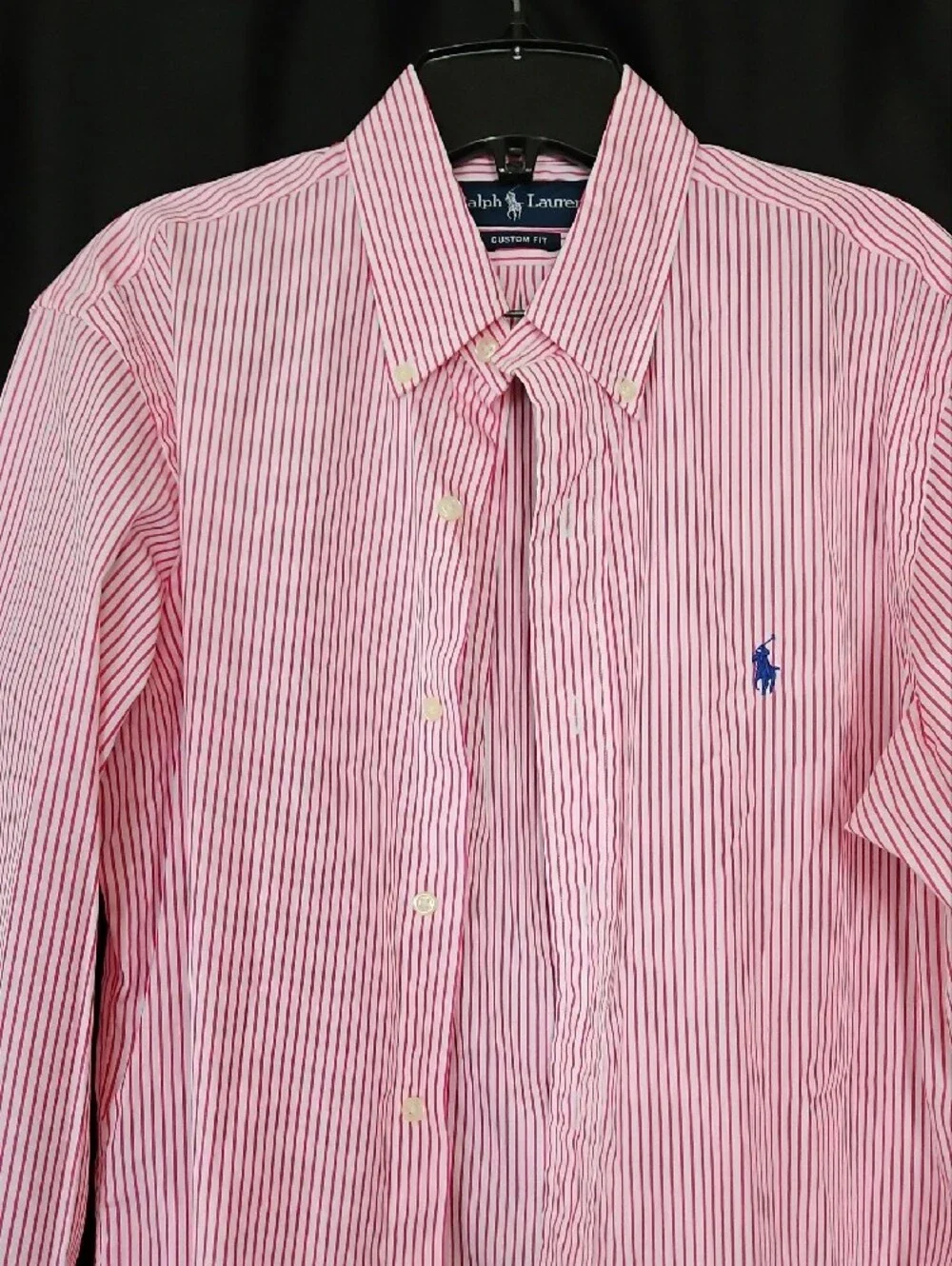 Polo by Ralph Lauren Pink & White Striped Button-Down Shirt